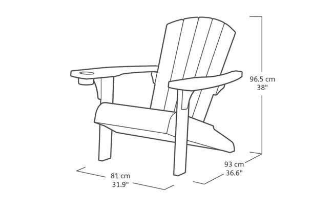 Sillón de exterior Alpine Adirondack 80x93x93 cm - Blanco