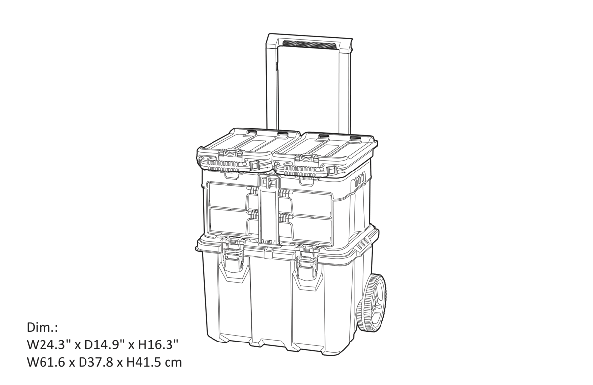 Stack & Roll 2.0 Tool Storage System Black - Keter US