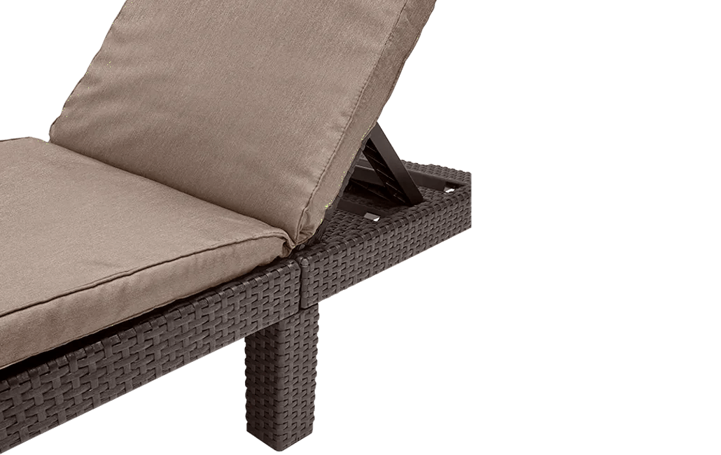 Tumbona de jardín Daytona Deluxe 65x195x25.5 cm - Marrón