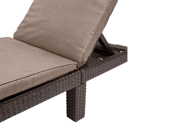 Tumbona de jardín Daytona Deluxe 65x195x25.5 cm - Marrón