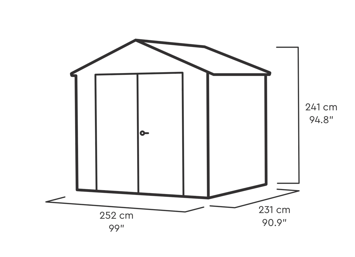 Stronghold 8x8 Tuinhuis - Grijs