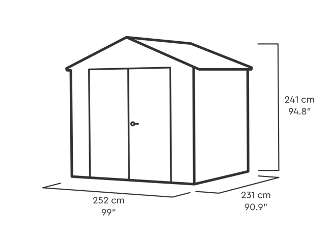 Stronghold 8x8ft Shed - Grey
