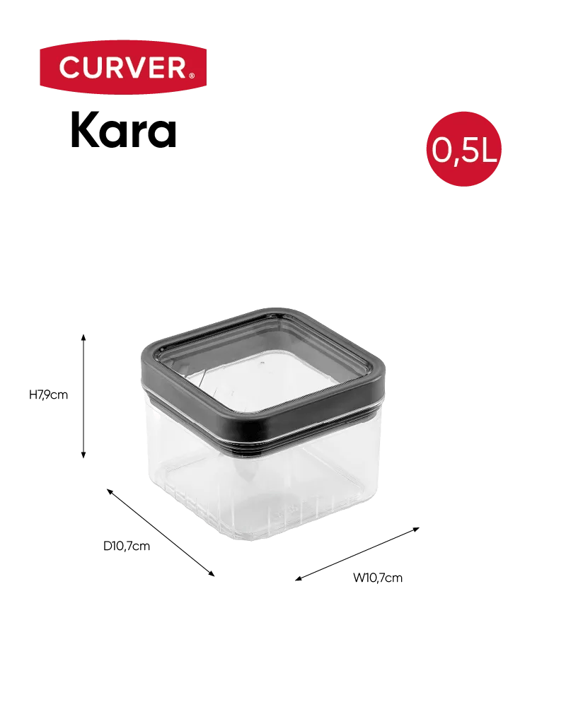 Kara Voorraadbus 0,5L - Antraciet