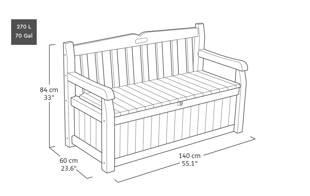 Eden 265L Aufbewahrungsbank - 