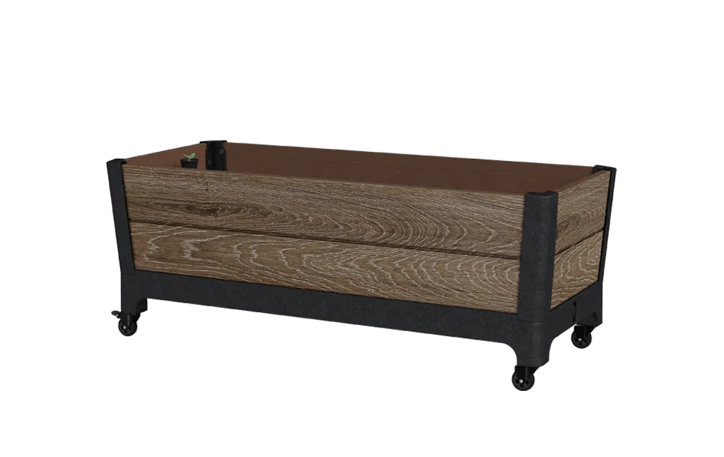 Signature Rolling Planter Mobile Garden Bed - Walnut Brown - Keter US