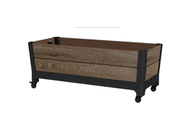 Signature Rolling Planter Mobile Garden Bed - Walnut Brown - Keter US