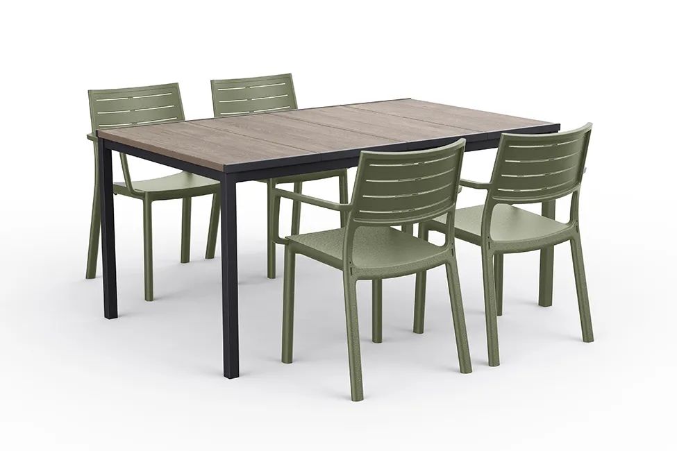 Metaline Chair, Set of 4 - Olive Green