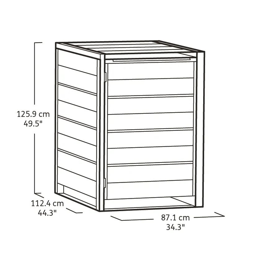 Hide Away 96 Gallon Single Trash Can Shed - Brown - Keter US