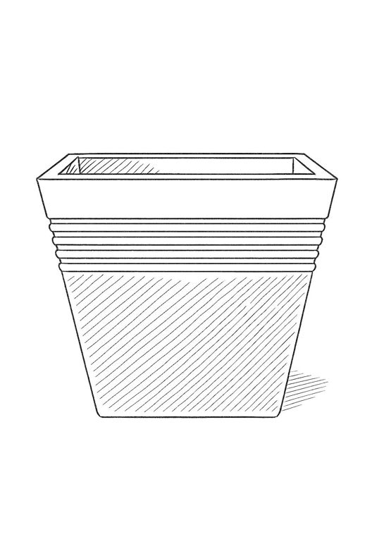 Piazza Square Planter 40cm Set of 2 - Alpine Grey