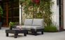 Salon de jardin Elements modulable 2 fauteuils et Table basse - Noir