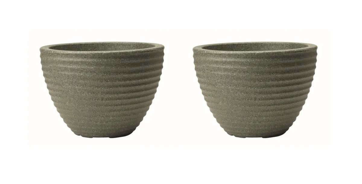 Honey Pot Low Planter 49cm Set of 2 - Marble Green