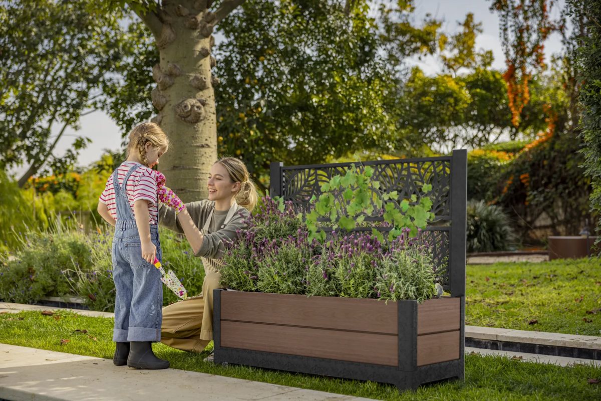 Jardinière d’intimité avec treillis en forme de tulipes, brune – Keter Canada