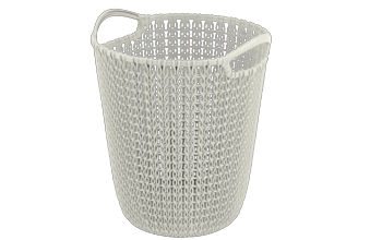 סל ניירות 7 ליטר סרוג (דגם KNIT 7L) -  - לבן - סלסלות אחסון