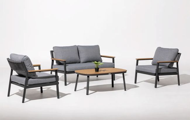 סט מערכת ישיבה פוקט אלומניום - אפור גרפיט