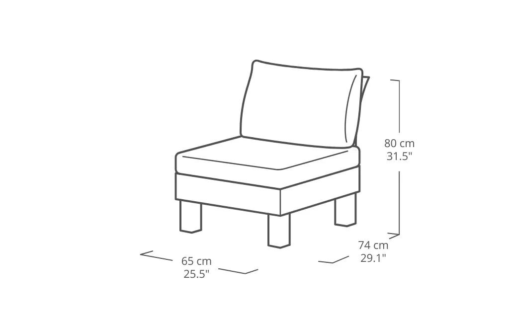 Sillón individual de exterior de 1 plaza Elements - Negro
