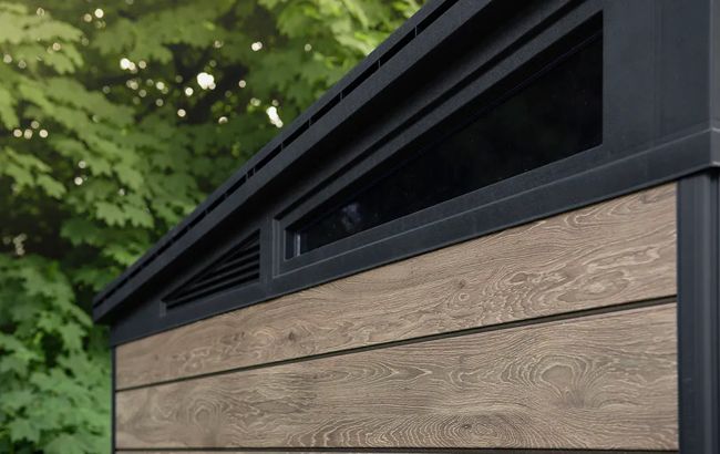 מחסן גינה דקו 9x7 - דמוי עץ (Ashwood)