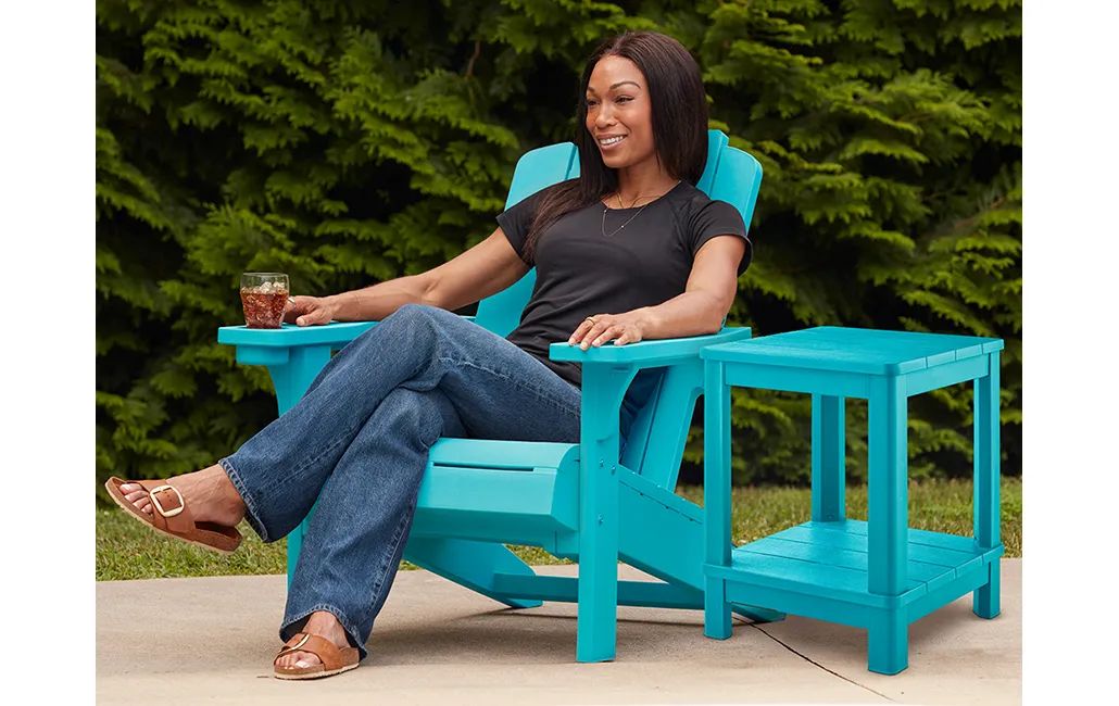 Kiawah Resin Plastic Adirondack Chair - Teal - Keter US