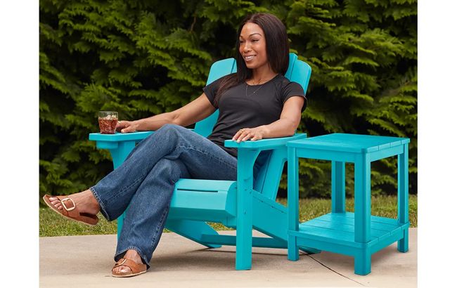 Kiawah Teal Outdoor Adirondack Chair - Keter US