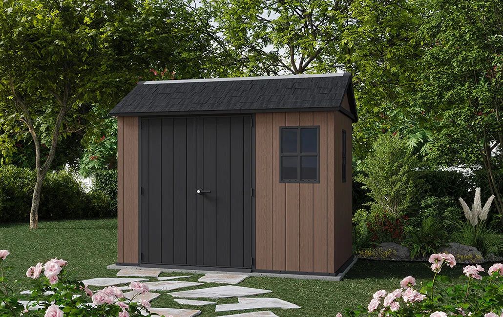 Caseta de exterior Newton Plus 759 - 230x287x246 cm y 5,7m2 - Marrón