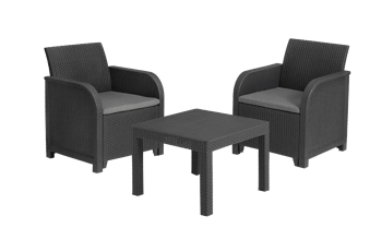 Rosalie 2 Seater Balcony Set - Grey - Patio Sets
