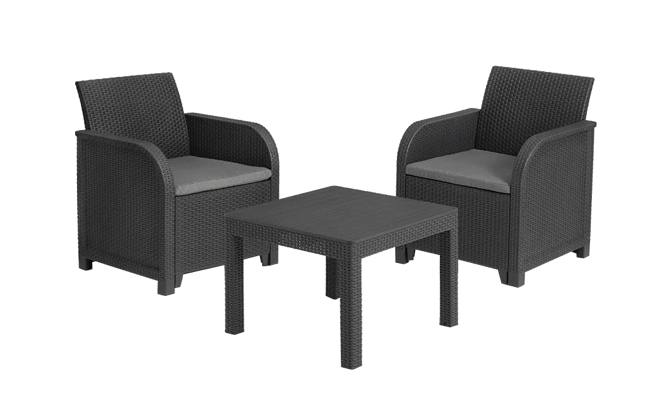 Rosalie 2 Seater Balcony Set - Grey