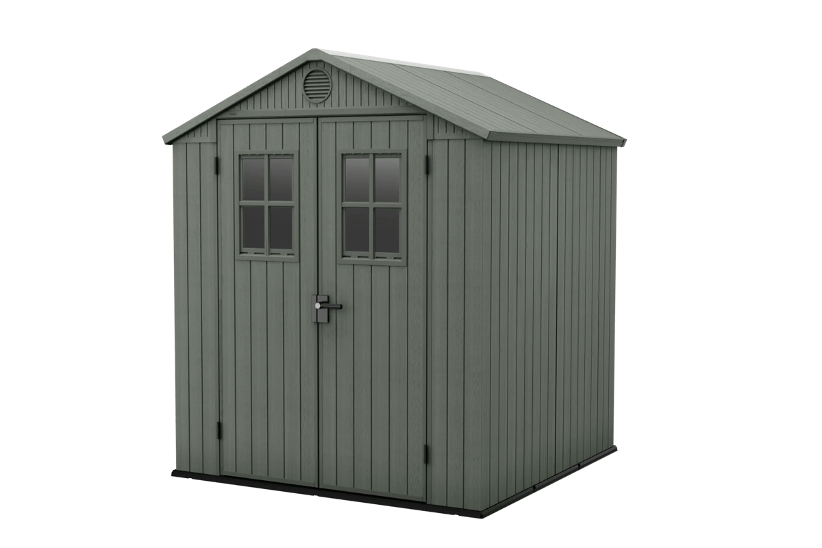 Caseta de exterior Darwin 6x6 ventanas frontales. 190x183x221cm y 3,3m2 - Verde