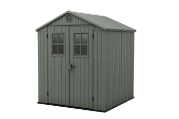 Caseta de exterior Darwin 6x6 ventanas frontales. 190x183x221cm y 3,3m2 - Verde - Almacenaje Exterior