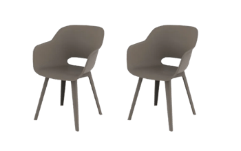 Pack de 2 sillas de exterior Akola - Capuchino - Sillas de jardín