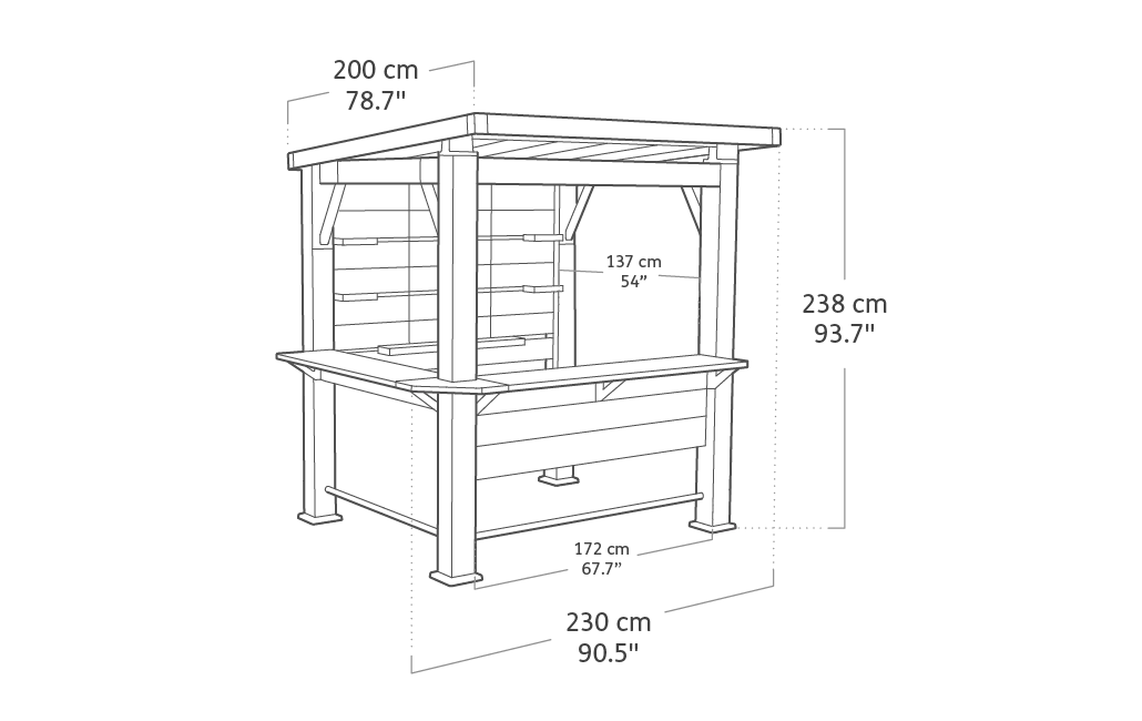 Signature Buitenbar - 230x200x238cm - Walnut