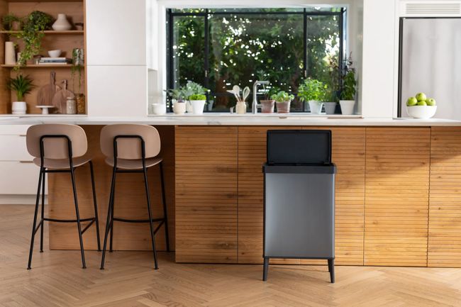 פח ורטו גבוה 54 ליטר - אפור פנינה