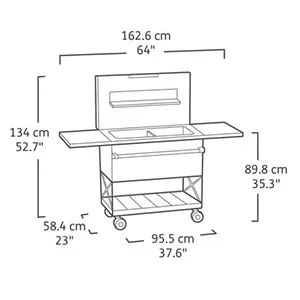 Graphite Patio Cooler and Beverage Cart - Keter US