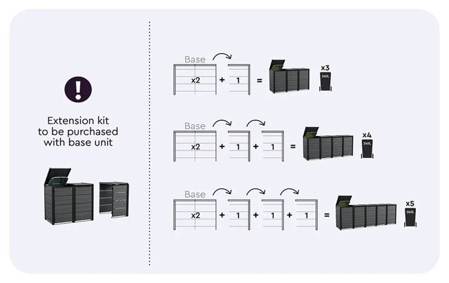 240L Bin Hideaway Extension - Walnut Brown