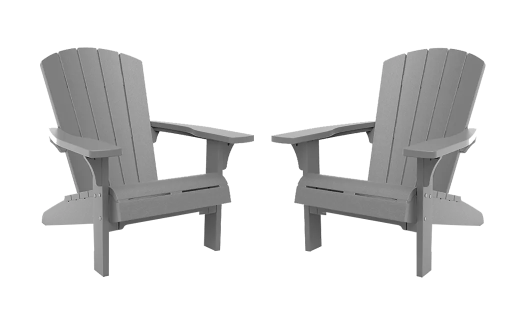 Troy Adirondack Stuhl – 93x80x96,5 cm – 2 Stück - Grau