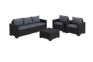 Salon de jardin California : Canapé 3 places + 2 fauteuils + Table basse - Anthracite