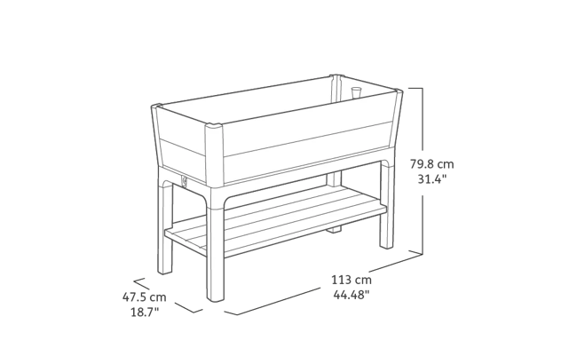 Ashwood Brown Signature Elevated Garden Bed - Keter US