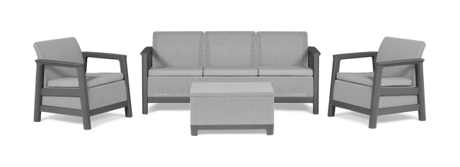 Scandi Linea 5 Seater Lounge Set with Storage Table