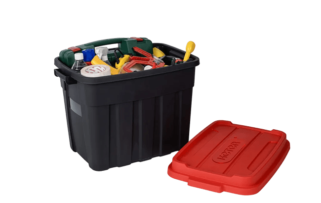 Tuff Box  68L Storage Boxes with Lid  Set of 3 - Black