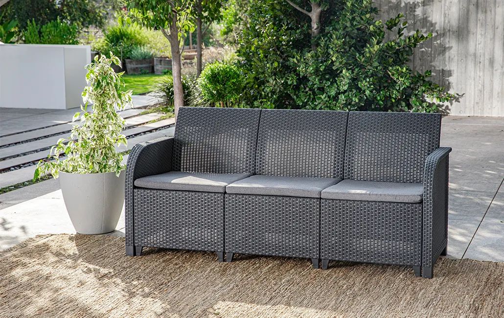 Rosalie 5 seater lounge set with storage table - Graphite