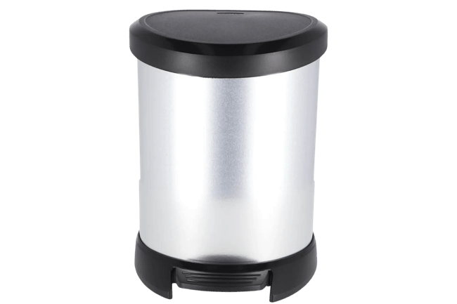 פח אשפה דקו עם פדל 5 ליטר - כסוף