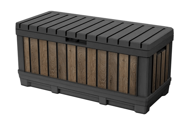 92 Gallon Deck Box Signature Storage Box Walnut Brown - Keter US