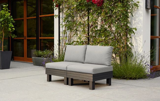 Salon de jardin Elements modulable 2 fauteuils et Table basse - Noir