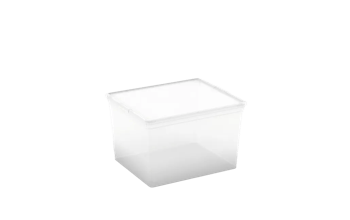 קופסא סטייל עמוקה 27 ליטר - שקוף\לבן - פתרונות אחסון לבית