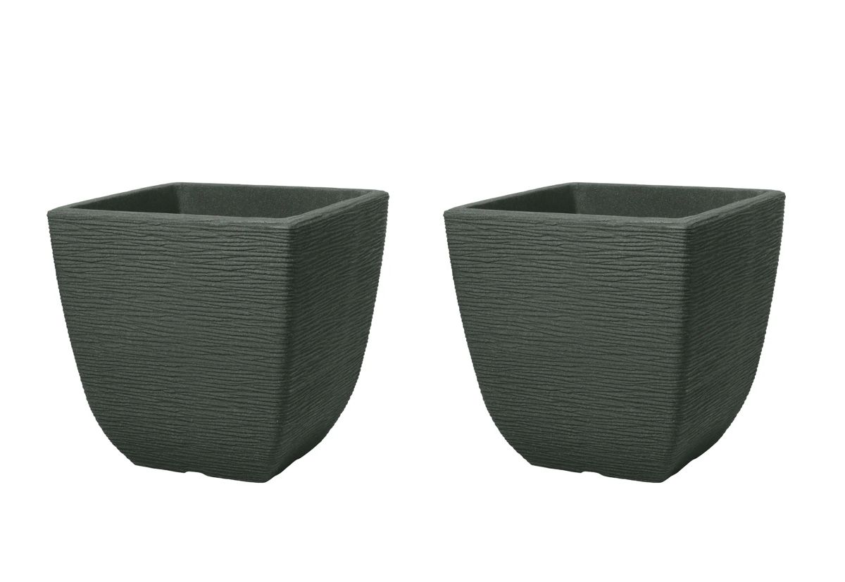 Cotswold Square Planter 38cm Set of 2 - Marble Green