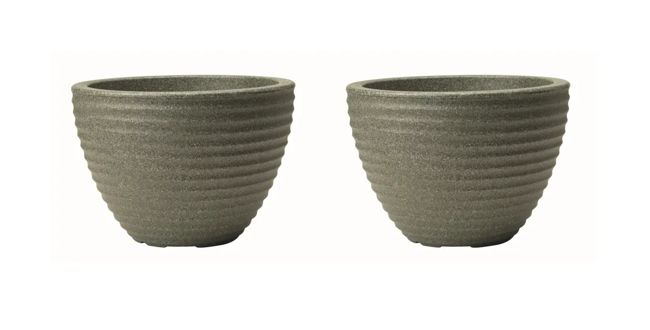 Honey Pot Low Planter 37cm Set of 2 - Marble Green