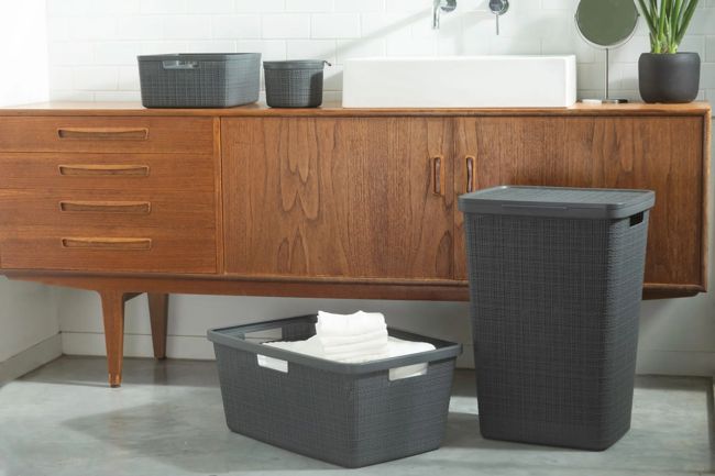 סל כביסה יוטה 46 ליטר - JUTE - אפור