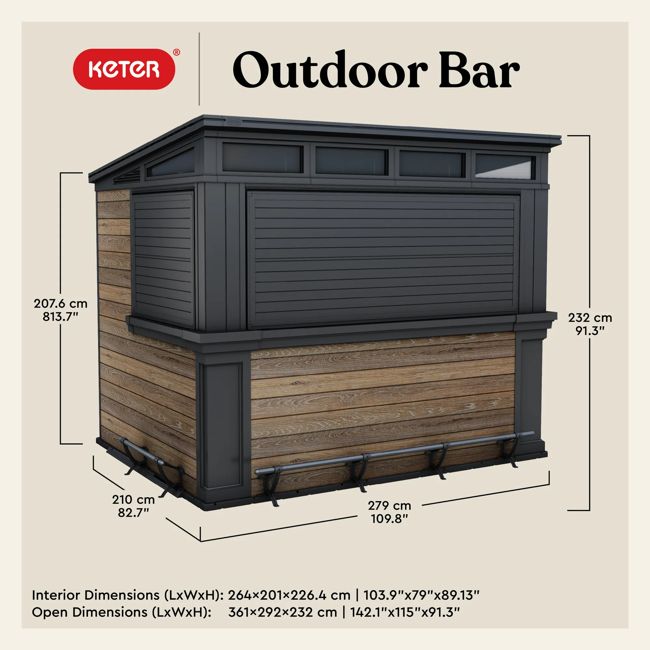 Signature Outdoor Garden Bar - Rosewood