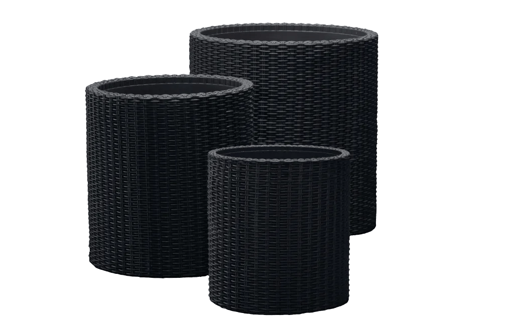Achetez un ensemble de trois jardinières cylindriques en noir – Keter Canada