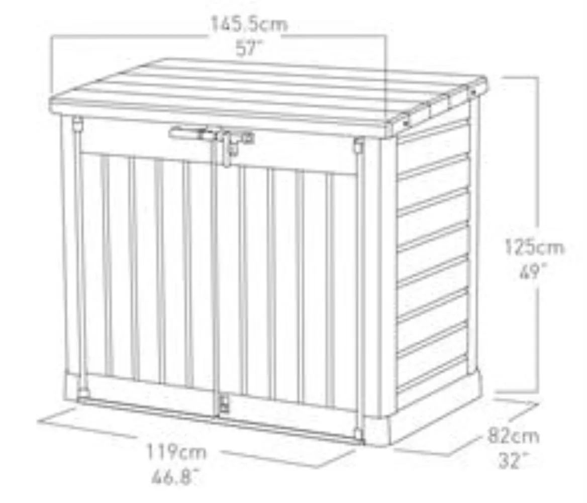 Store-it-out Max - Opbergbox - 145,5x82x125 cm - Antraciet