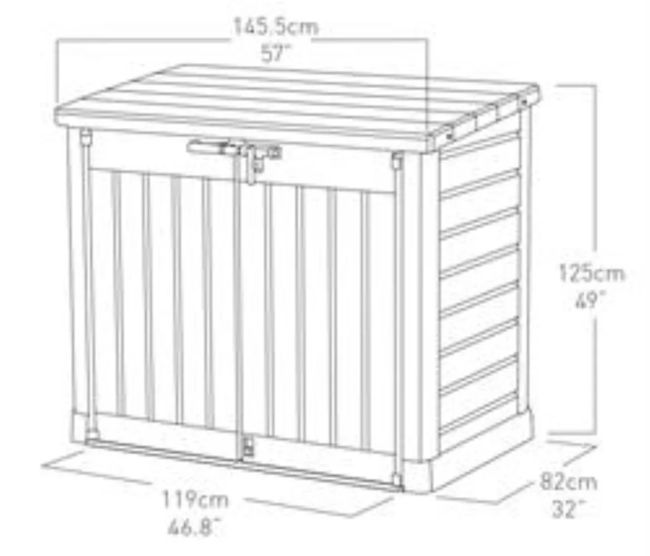 Store-it-out Max - Opbergbox - 145,5x82x125 cm - Antraciet