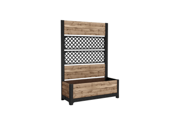 ערוגת טוליפ מעויינים - דמוי עץ בגווני חום - אדניות וערוגות לגינה ולמרפסת מפלסטיק